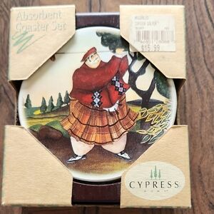 Cypress Home Golfer Coaster Set